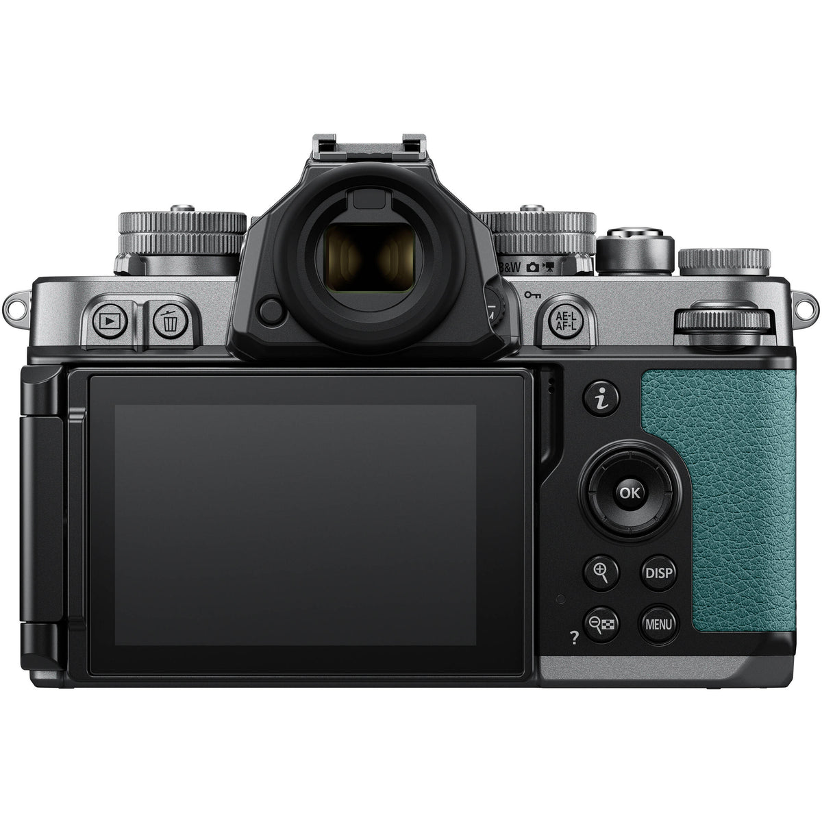 Cámara Digital Nikon Zf Mirrorless Full Frame Plateada y Azul Turquesa - vista frontal