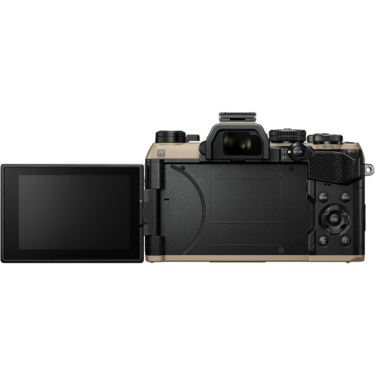 Cámara Digital OM System OM-5 Mark II Mirrorless 20.4MP Beige Arena - contenido de la caja