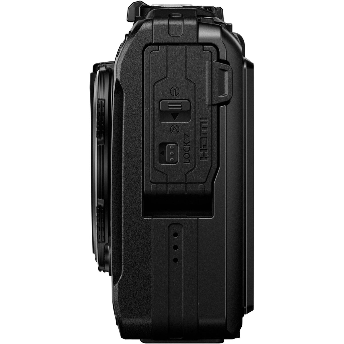 Cámara Digital OM System Tough TG-7 Sumergible 15 Metros Negra - vista lateral