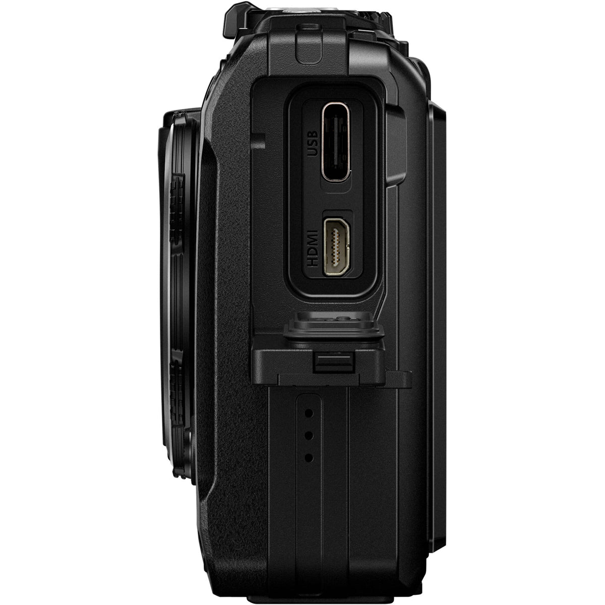 Cámara Digital OM System Tough TG-7 Sumergible 15 Metros Negra - puertos y conexiones