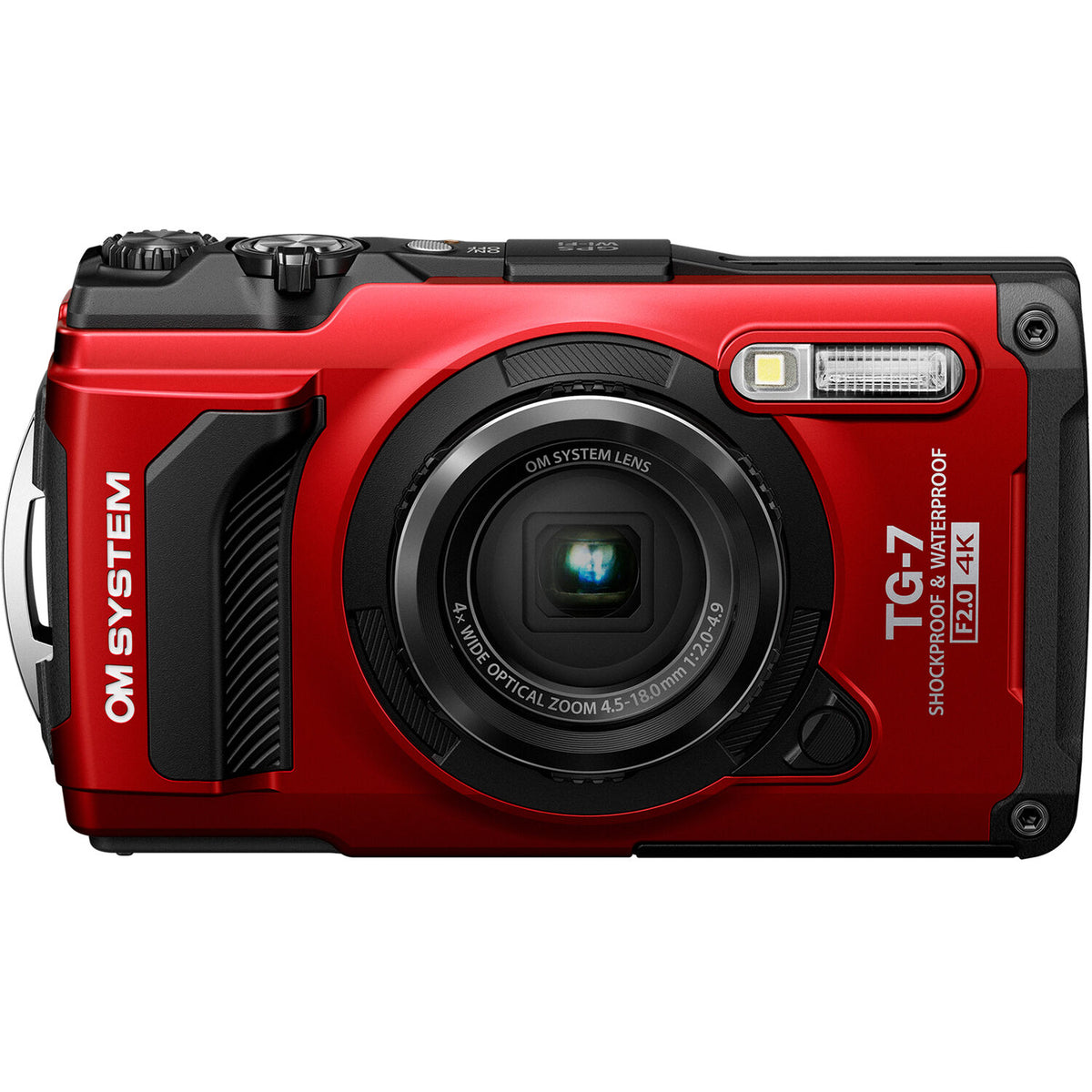 Cámara Digital OM System Tough TG-7 Sumergible Roja