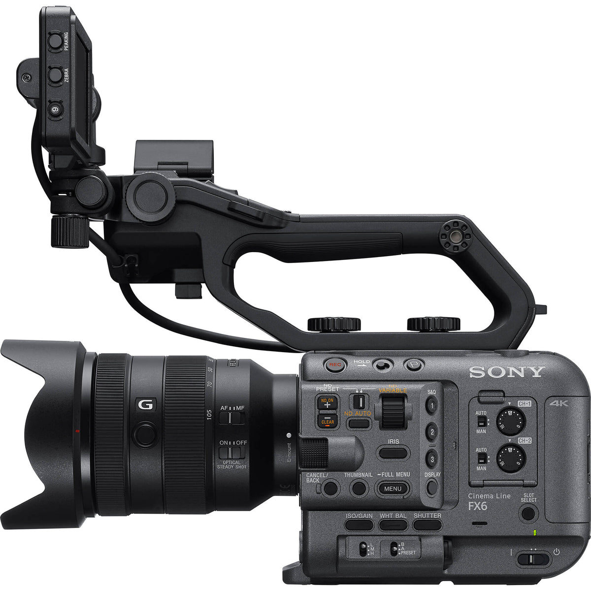 Cámara Digital Sony FX6 Digital Cinema Kit con 24-105mm Lente - vista frontal