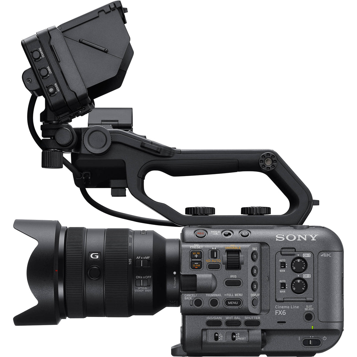 Cámara Digital Sony FX6 Digital Cinema Kit con 24-105mm Lente - vista trasera