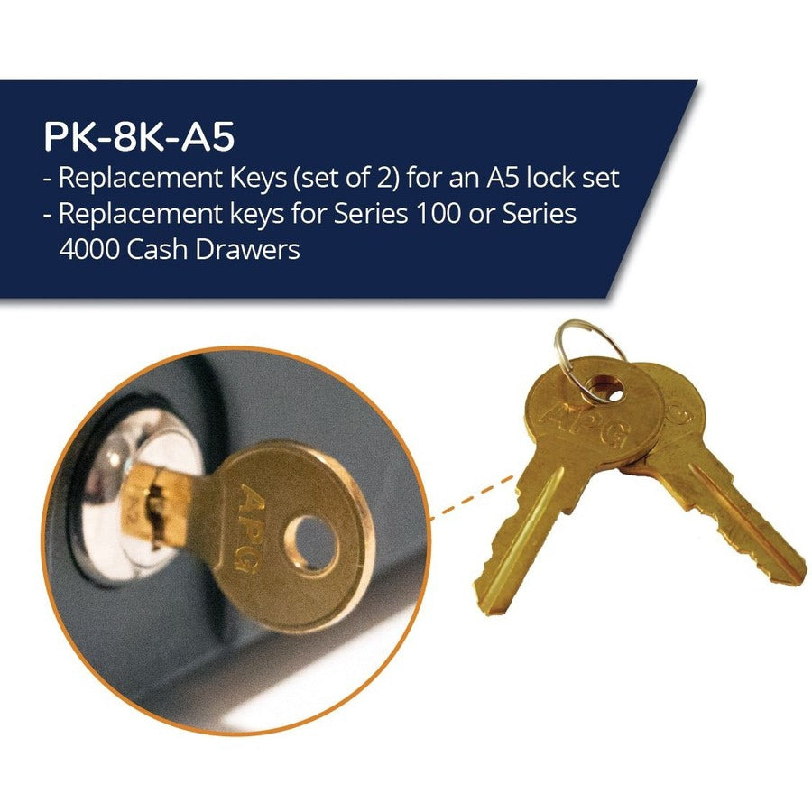 Cajón de Dinero apg Cash Drawer PK-8K-A5 Key Set - vista 3