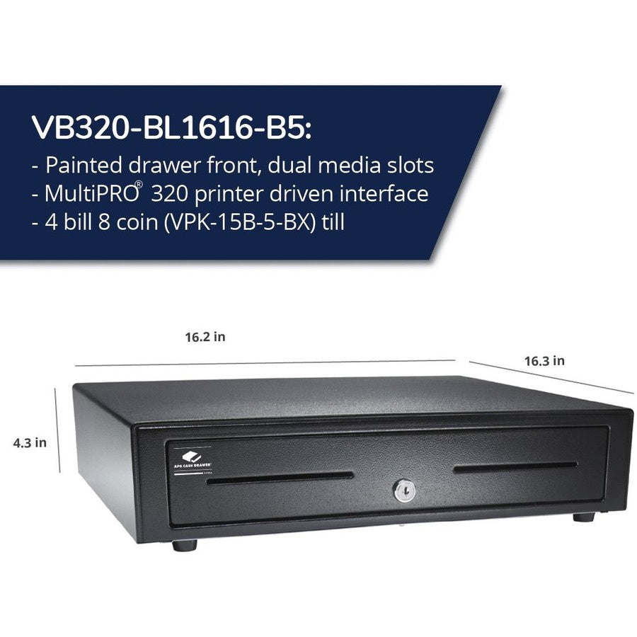 Cajón de Dinero apg Cash Drawer Vasario 1616 Cash Drawer: VB320-BL1616-B5 - vista 3