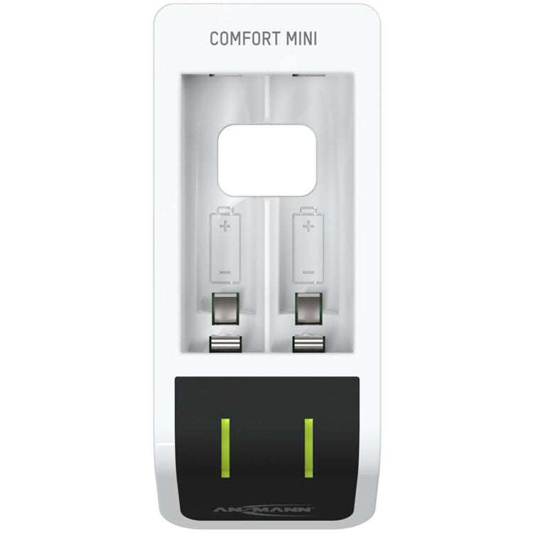 Cargador Ansmann Comfort Mini Fast con USB Input - vista lateral