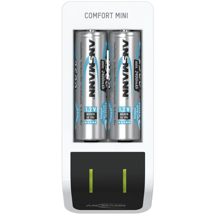 Cargador Ansmann Comfort Mini Fast con USB Input - en uso