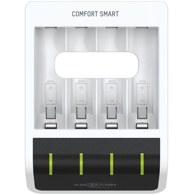 Cargador Ansmann Comfort Smart Fast con USB Input - vista trasera