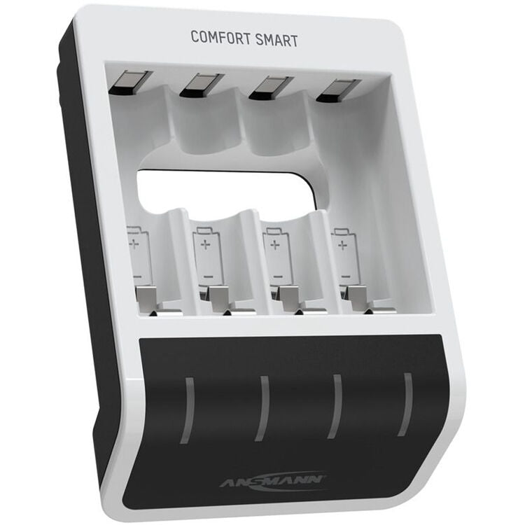 Cargador Ansmann Comfort Smart Fast con USB Input - puertos y conexiones