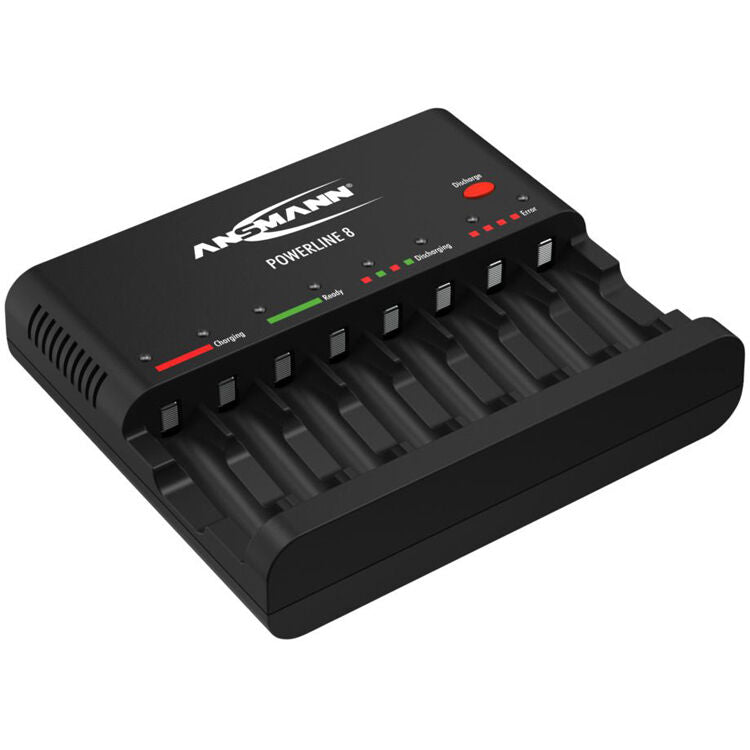 Cargador Ansmann Powerline 8 bahías para AA / AAA NiMH recargables (Negro) - vista principal