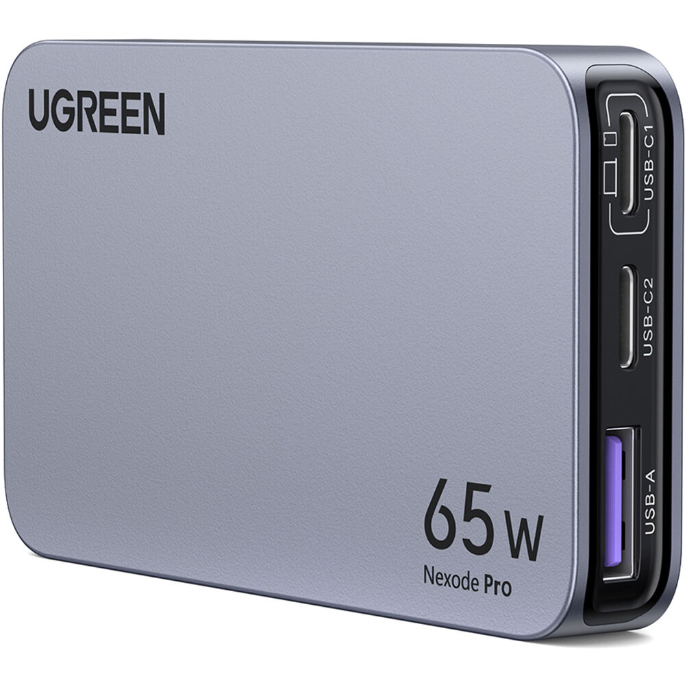 Cargador de Pared UGreen 65W Slim GaN Carga Rápida - vista frontal