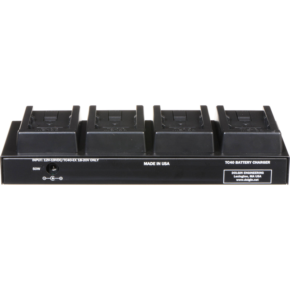Cargador Dolgin Engineering TC40-DSLR-C Four Position para Canon LP-E6 Series - vista trasera