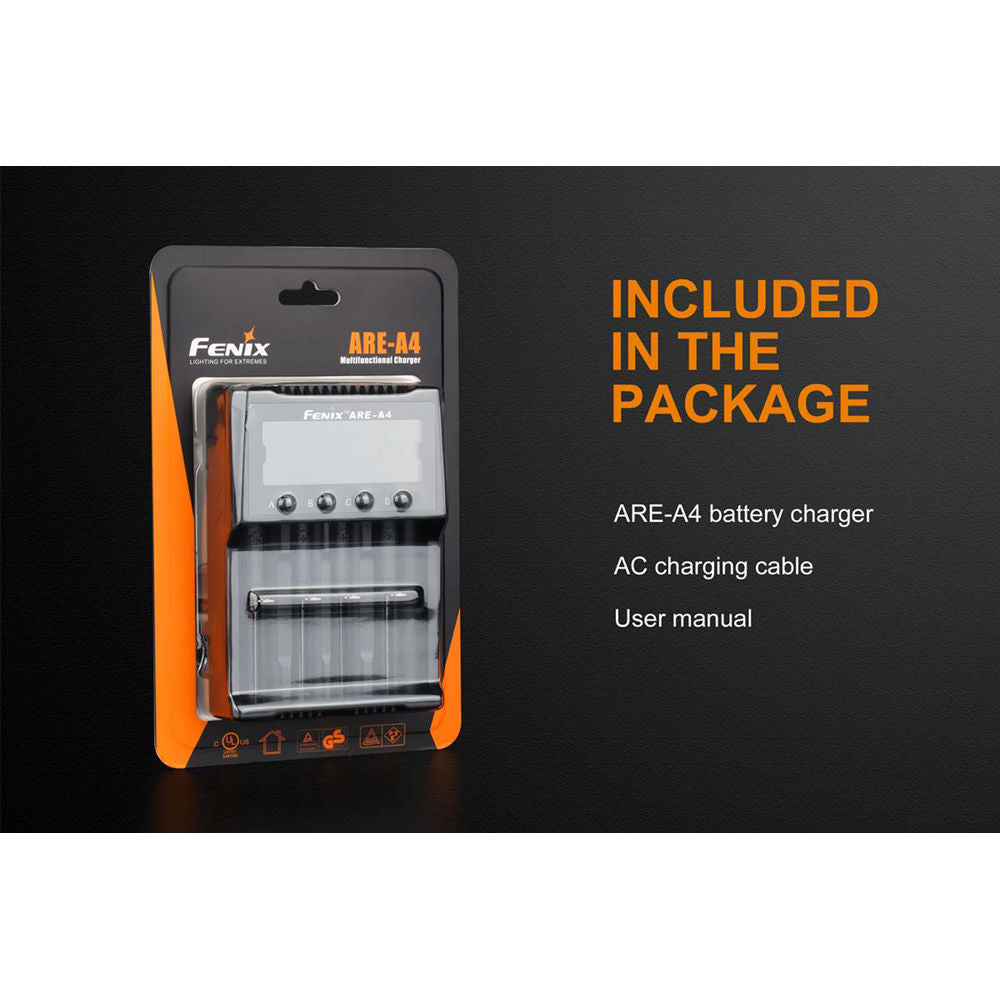 Cargador Fenix Flashlight ARE-A4 - en uso