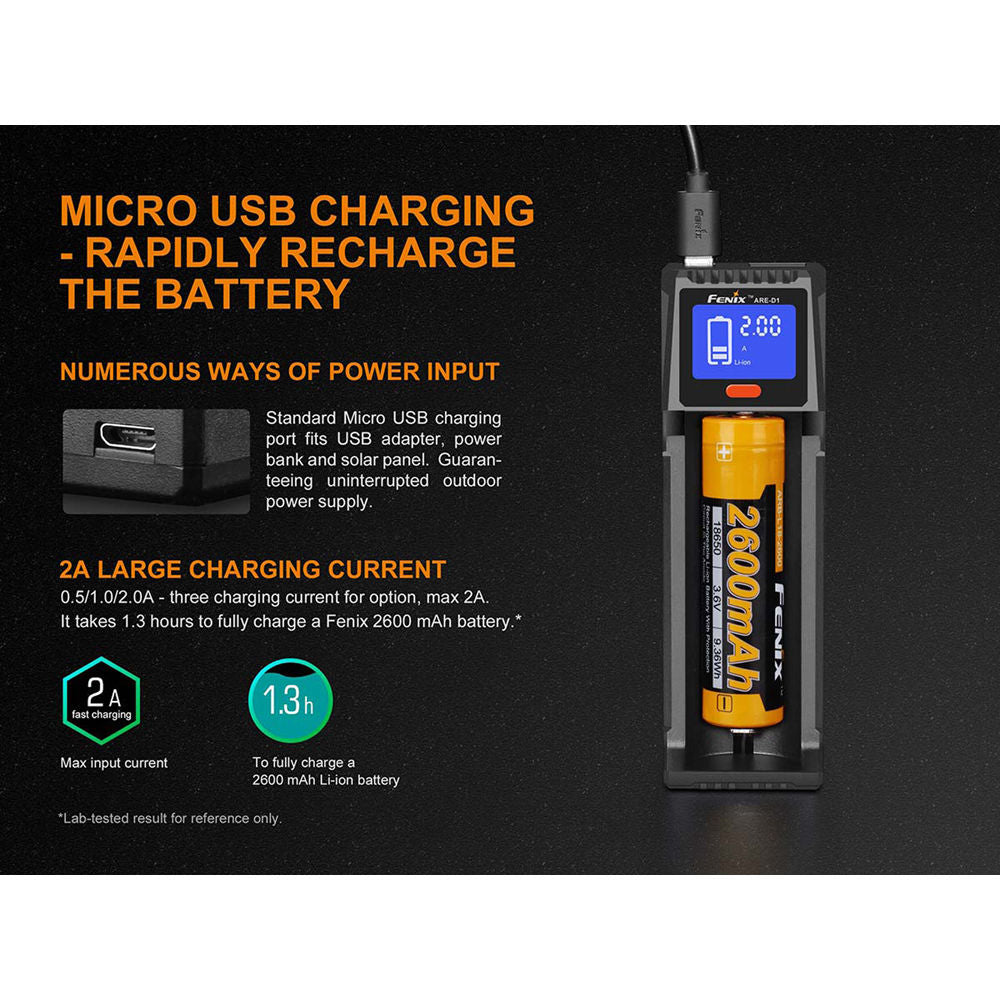 Cargador Fenix Flashlight ARE-D1 - vista lateral