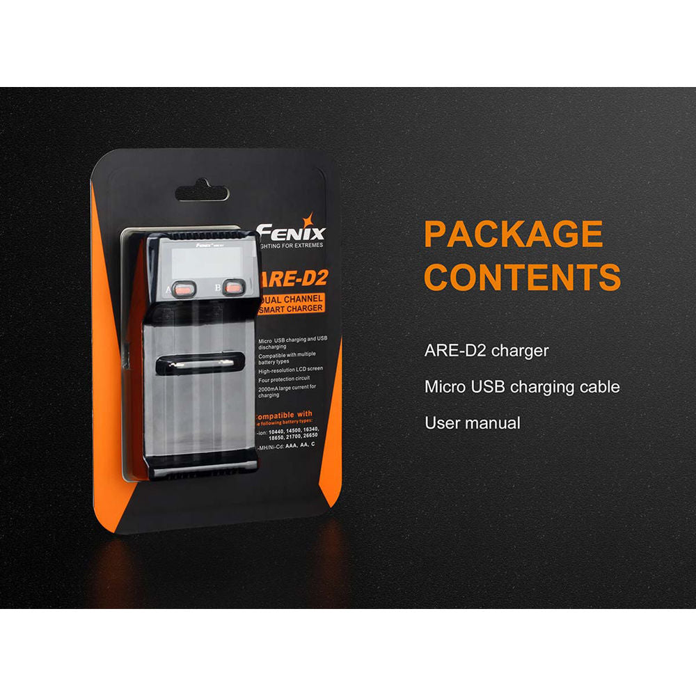 Cargador Fenix Flashlight ARE-D2 - detalle