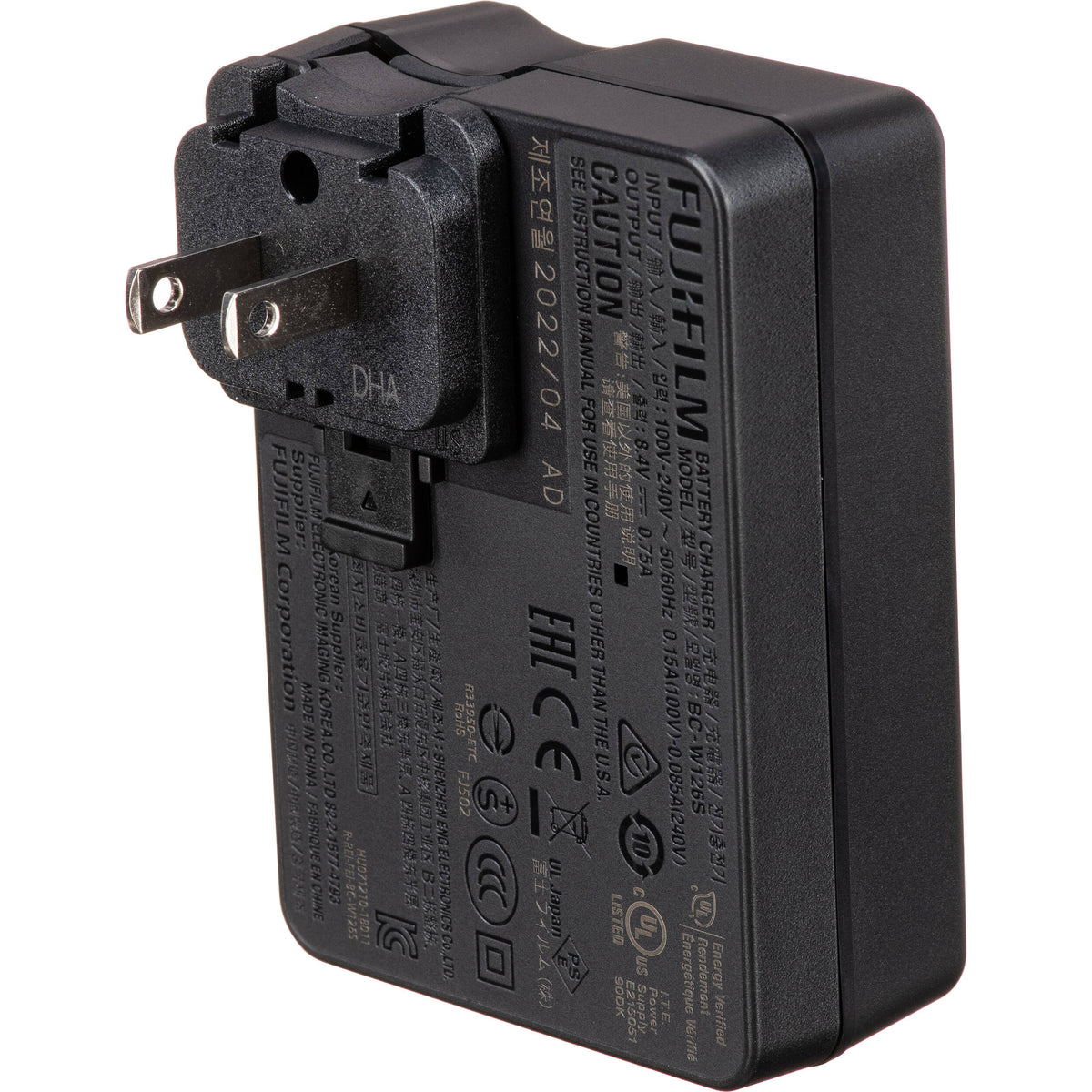 Cargador Fujifilm BC-W126S - vista lateral