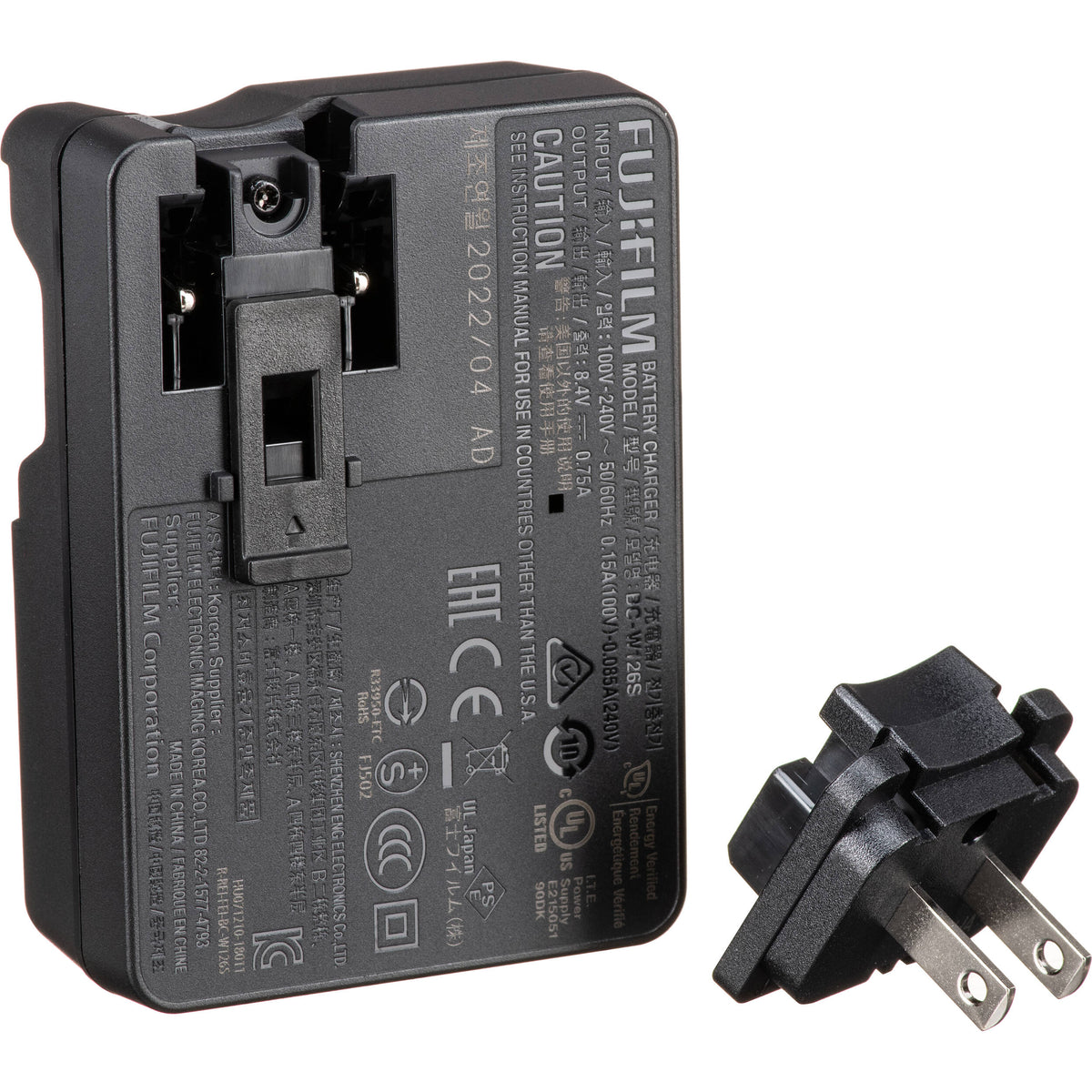 Cargador Fujifilm BC-W126S - puertos y conexiones