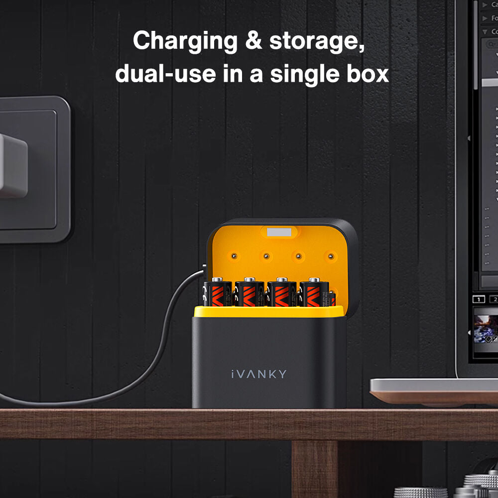 Cargador iVANKY Portable Charging Case con 8-Pack AA recargables Lithium-Ion - detalle