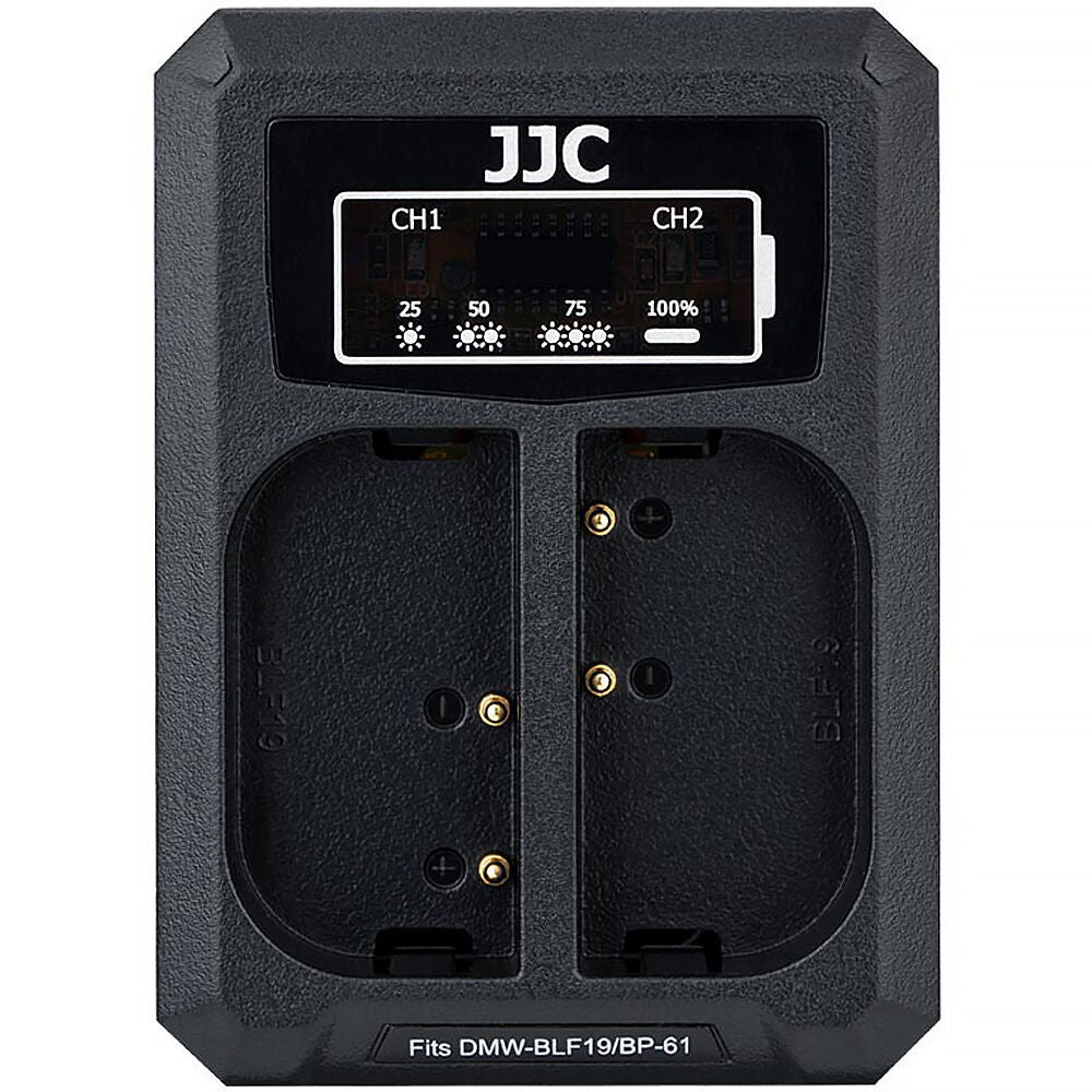 Cargador JJC DCH-BLF19E Dual - vista frontal