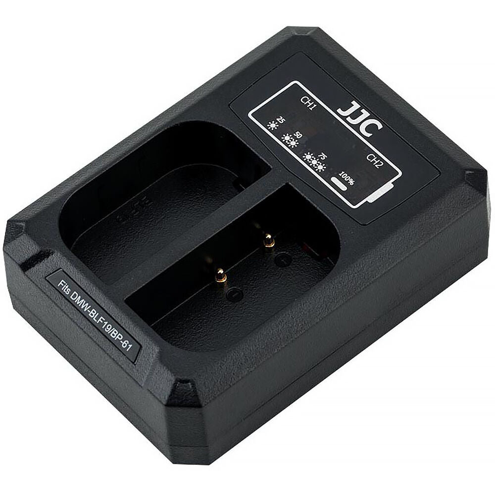 Cargador JJC DCH-BLF19E Dual - vista lateral