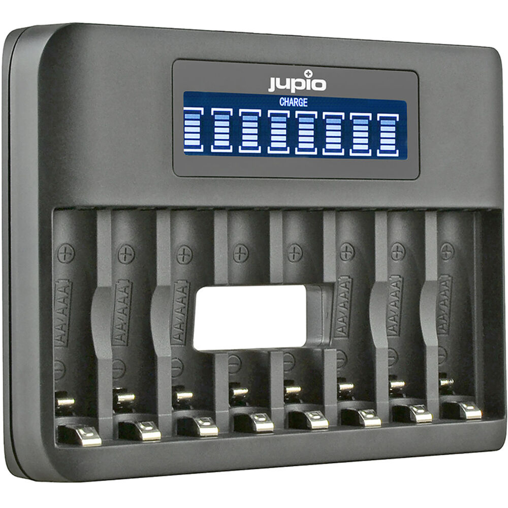 Cargador Jupio 8-Slot USB Octo con LCD para recargables AA y AAA - vista principal