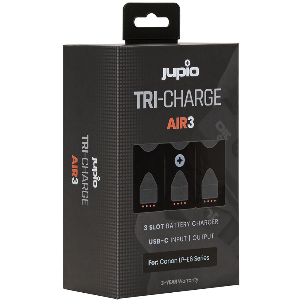 Cargador Jupio Tri-Charge Air3 para Canon LP-E6 - puertos y conexiones