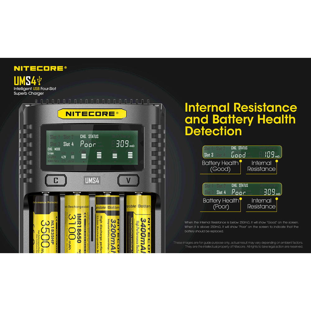 Cargador Nitecore UMS4 Intelligent USB Four-Slot Superb - contenido de la caja
