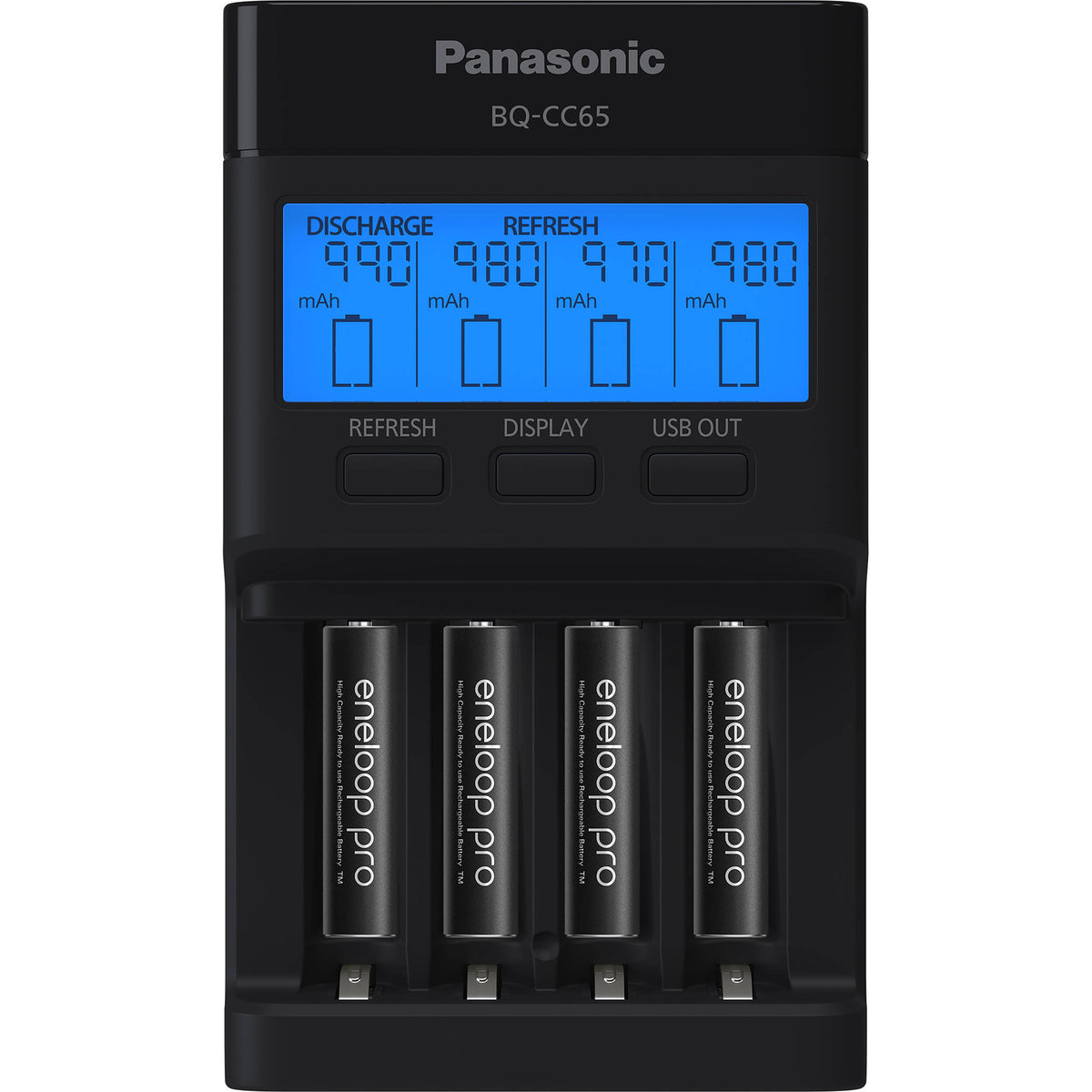 Cargador Panasonic BQ-CC65 Quick con 4 AAA eneloop pro - vista principal