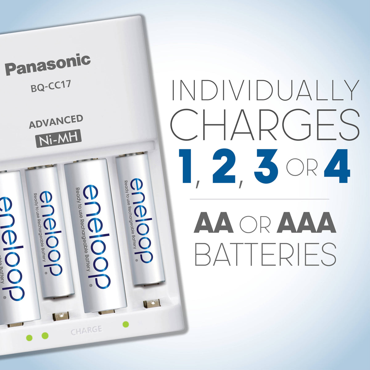 Cargador Panasonic eneloop Kit con 4-Pack AAA Ni-MH - vista trasera