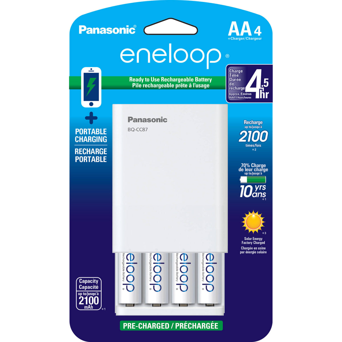 Cargador Panasonic Four Position eneloop Mobile Boost Kit con (AA, 4-Pack) - vista principal