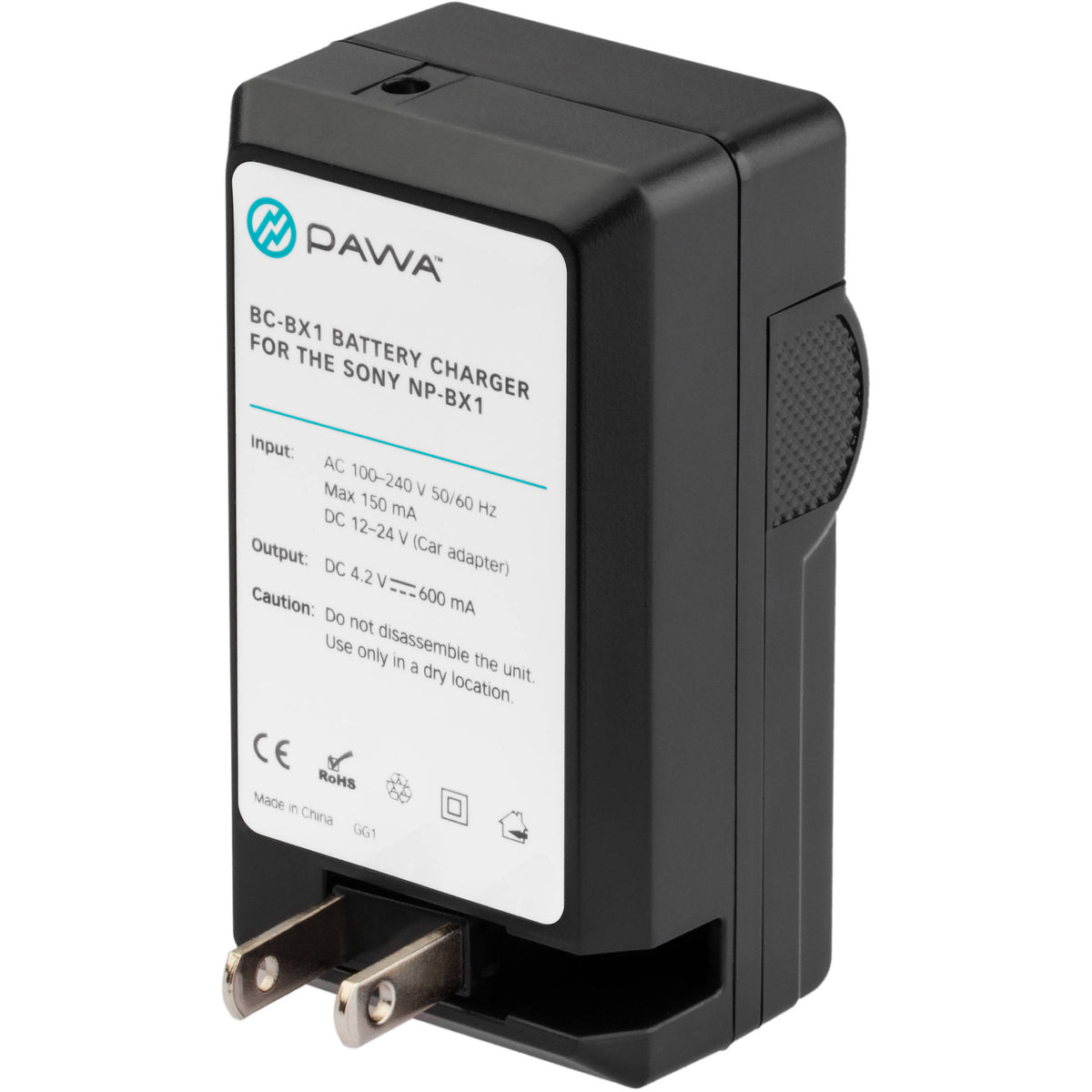 Cargador Pawa Compact AC/DC para Sony NP-BX1 - vista frontal