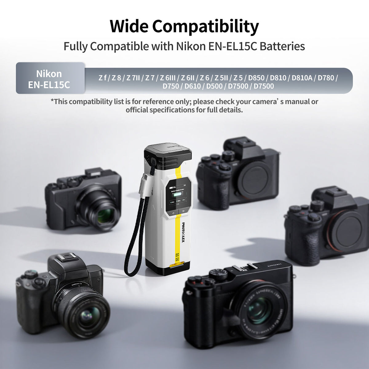 Cargador PHOTOOLEX BB Pro Portable para Nikon EN-EL15C - contenido de la caja