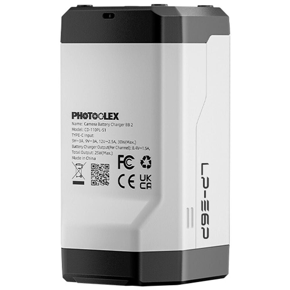 Cargador PHOTOOLEX BB2 2-Slot para Canon LP-E6P - vista frontal