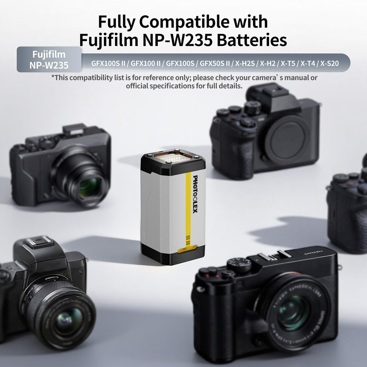 Cargador PHOTOOLEX BB2 2-Slot para FUJIFILM NP-W235 - en uso