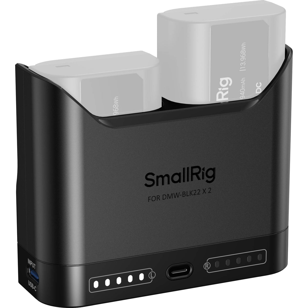 Cargador SmallRig DMW-BLK22 Camera Double Bay - vista frontal