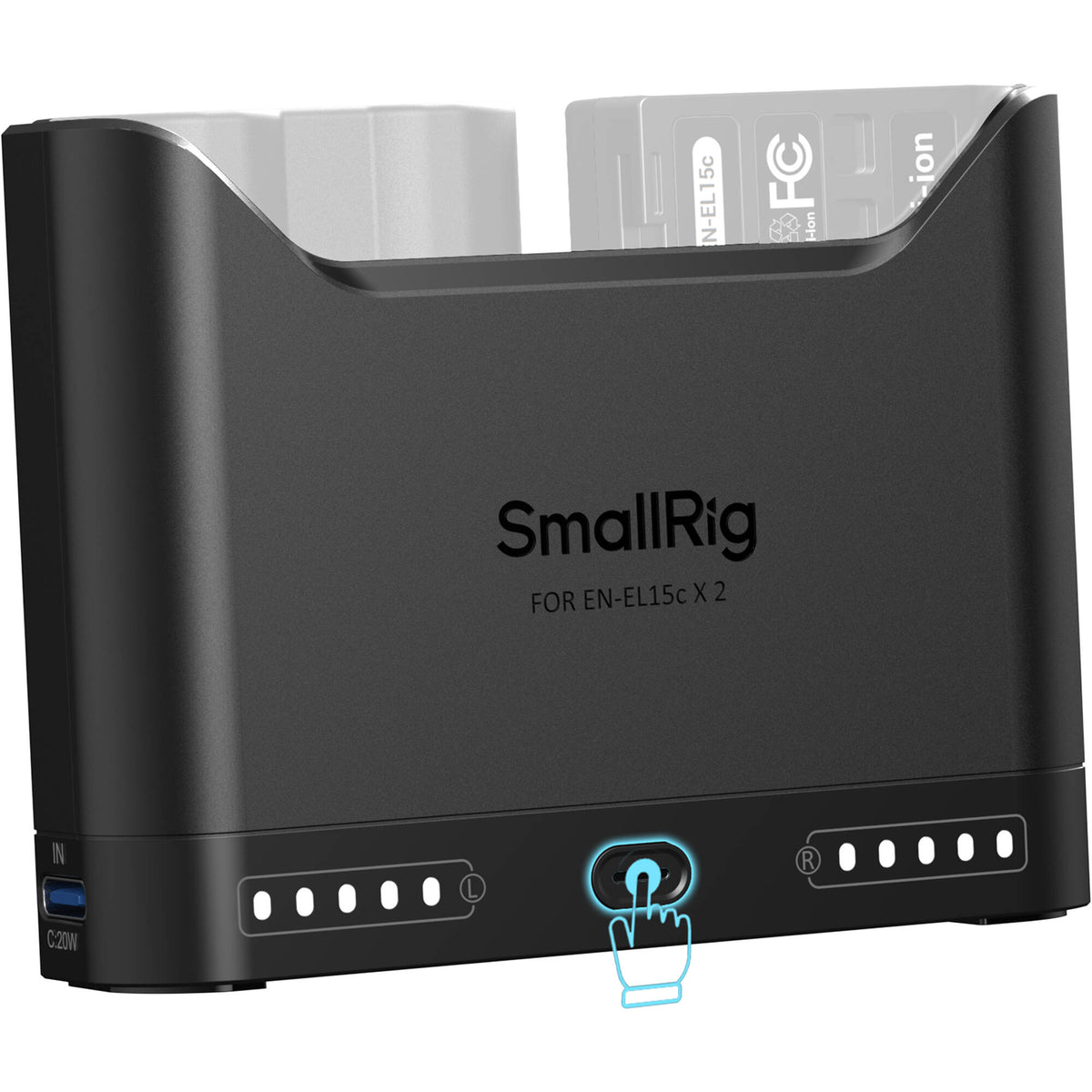 Cargador SmallRig EN-EL15c Camera Double Bay - puertos y conexiones