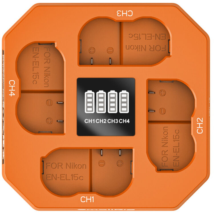 Cargador SmallRig EN-EL15C Four-Channel - puertos y conexiones