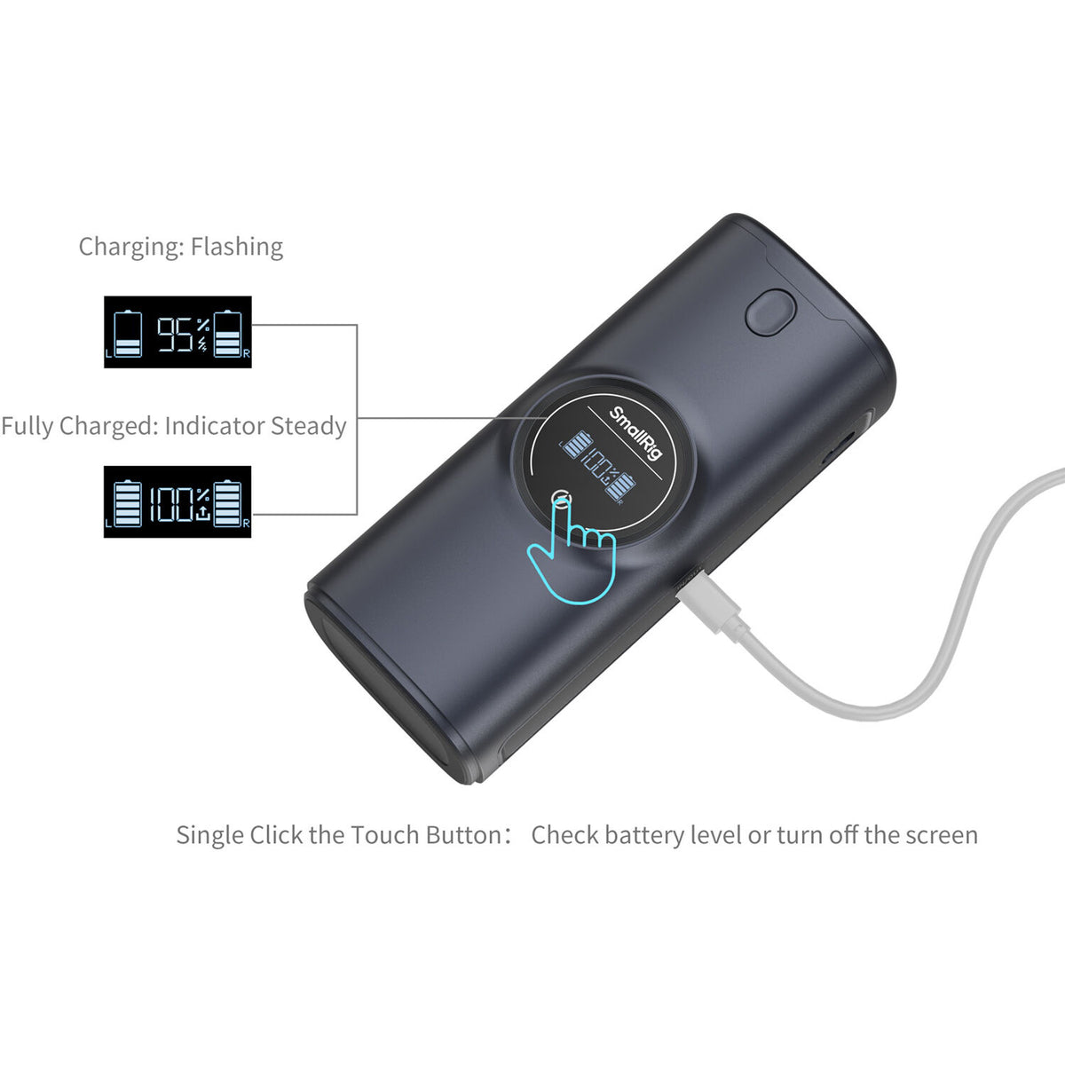 Cargador SmallRig EN-EL15C Power Bank 2 bahías Case - vista trasera