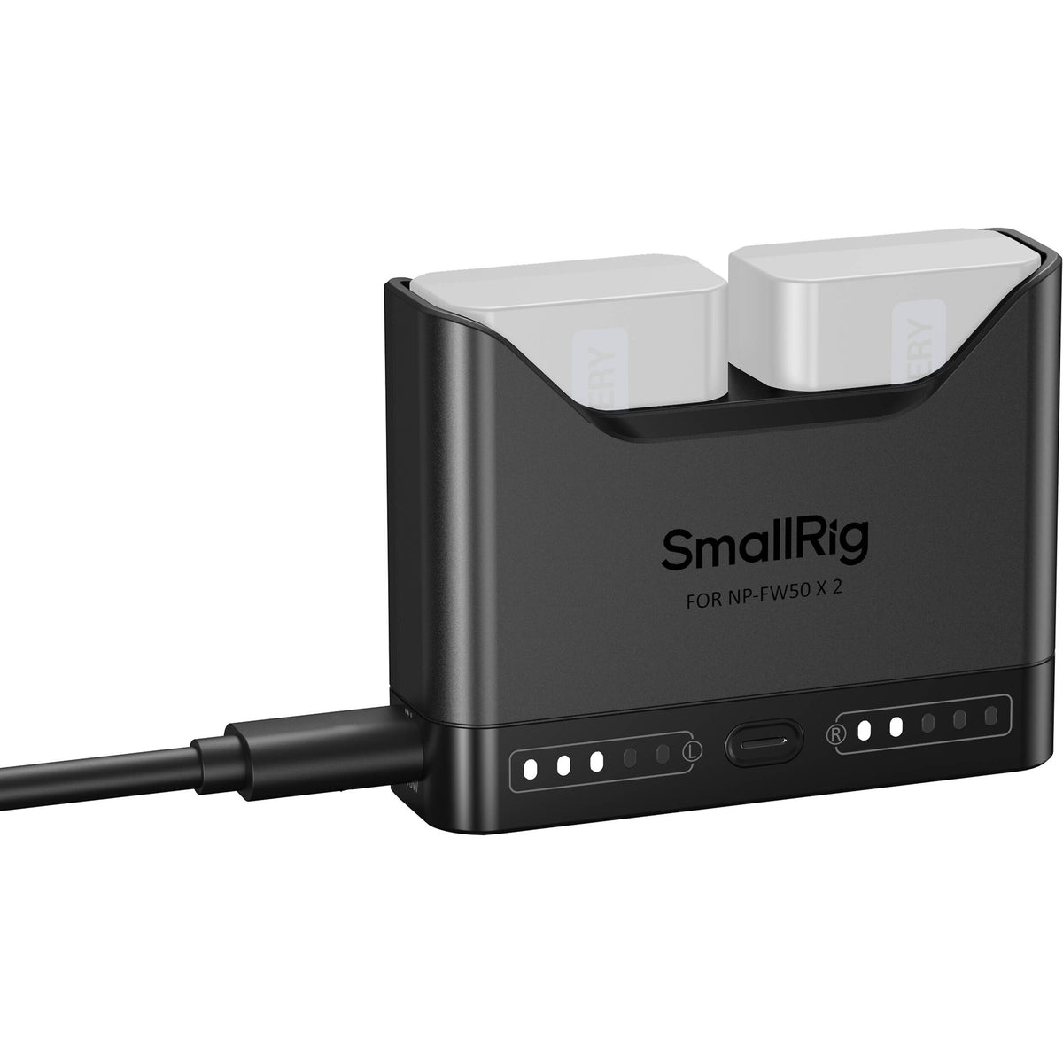Cargador SmallRig NP-FW50 Dual Camera - vista lateral