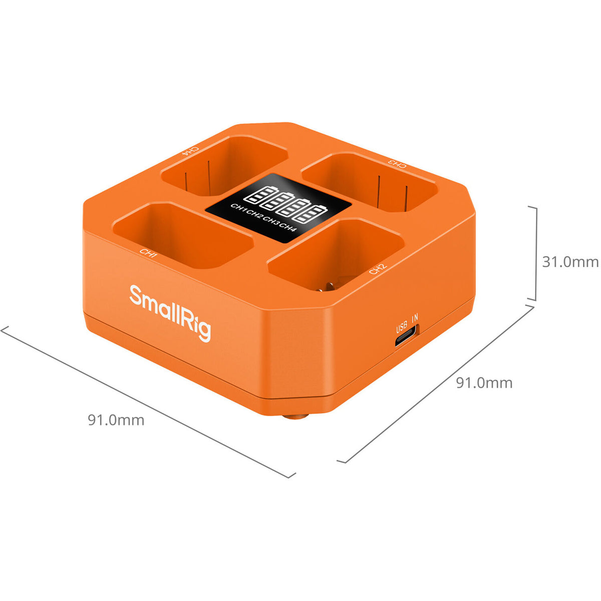 Cargador SmallRig NP-FW50 Four-Channel - vista trasera