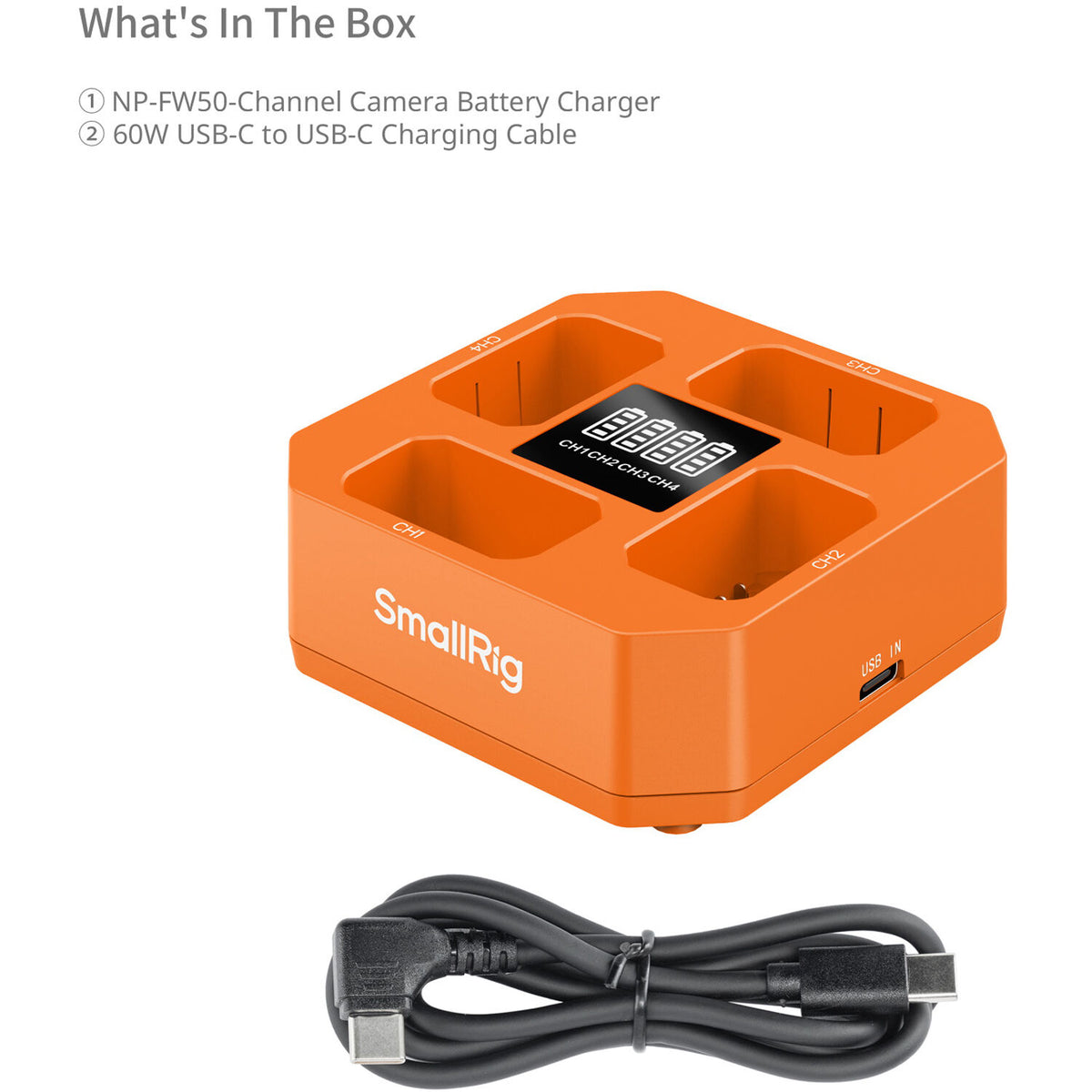 Cargador SmallRig NP-FW50 Four-Channel - detalle