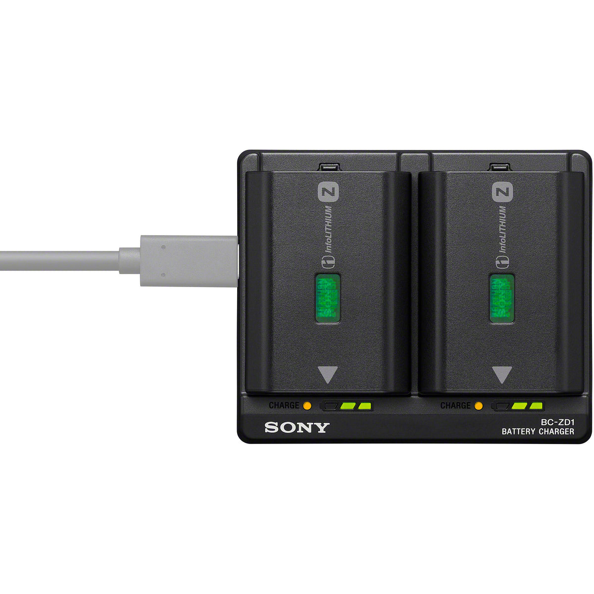 Cargador Sony BC-ZD1 Dual- para NP-FZ100 - puertos y conexiones