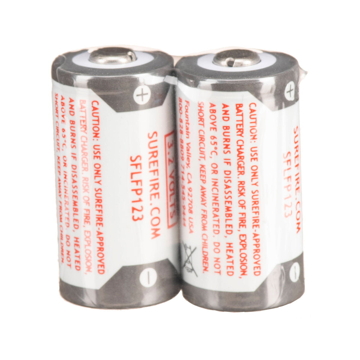 Cargador SureFire 123A recargables Lithium Phosphate 2-Pack con Kit - vista trasera