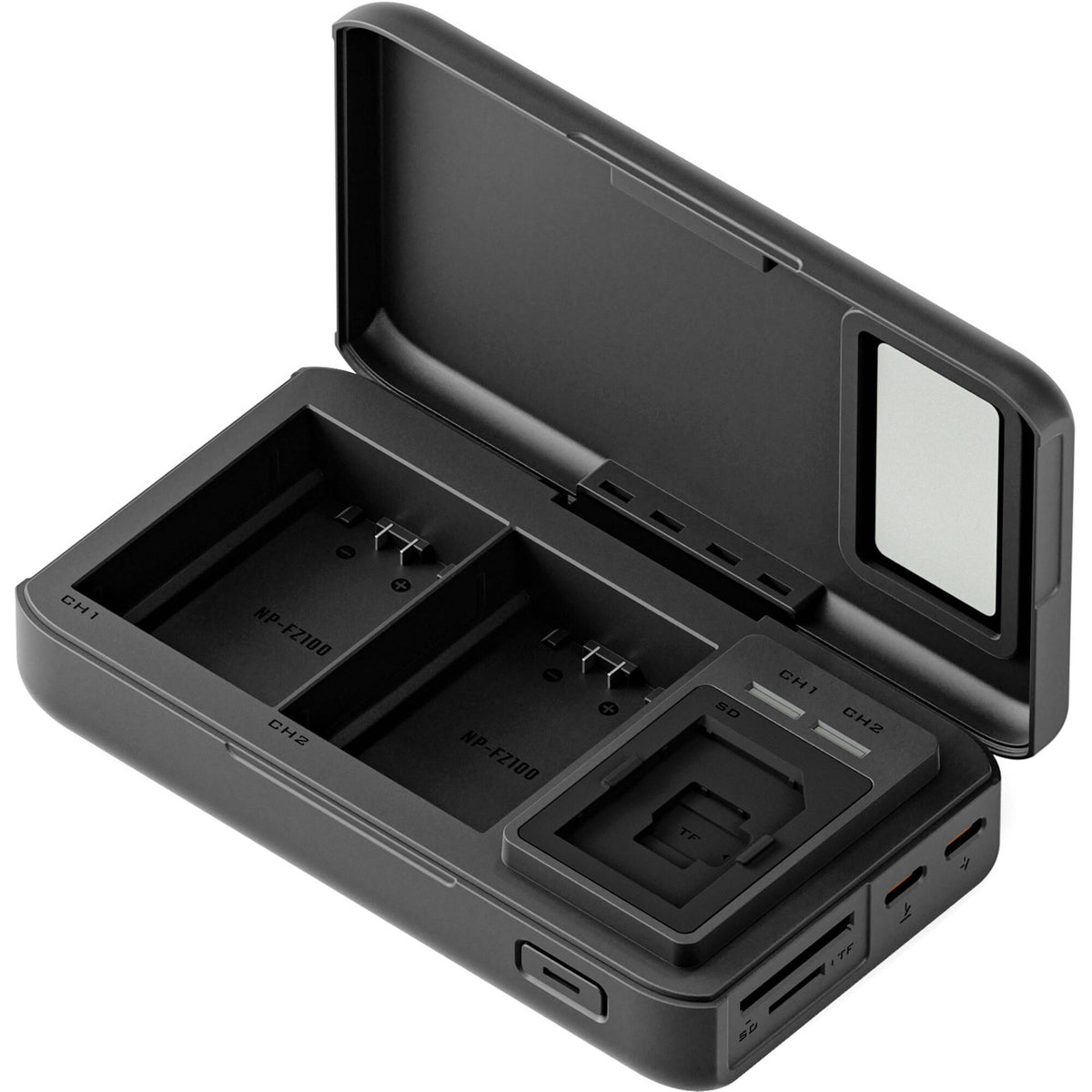 Cargador Tilta All-in-One Recharge Companion para NP-FZ100 - puertos y conexiones