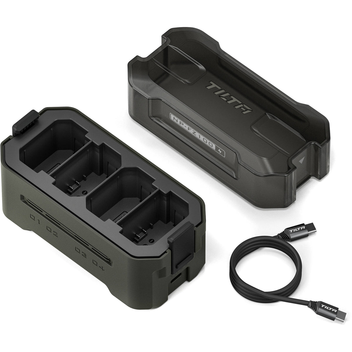 Cargador Tilta Portable Charging Station para NP-FZ100 (Green) - vista lateral