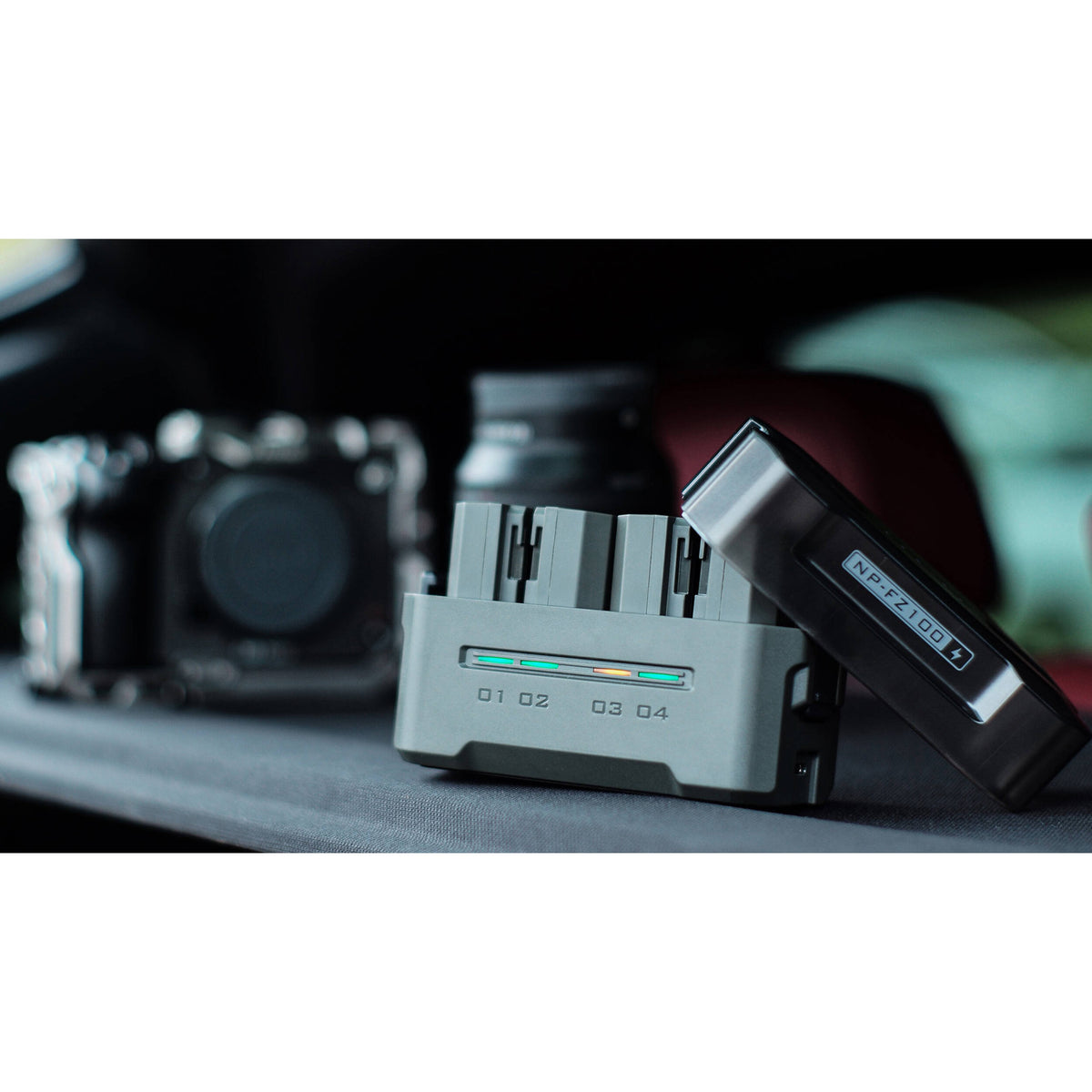 Cargador Tilta Portable Charging Station para NP-FZ100 (Green) - puertos y conexiones