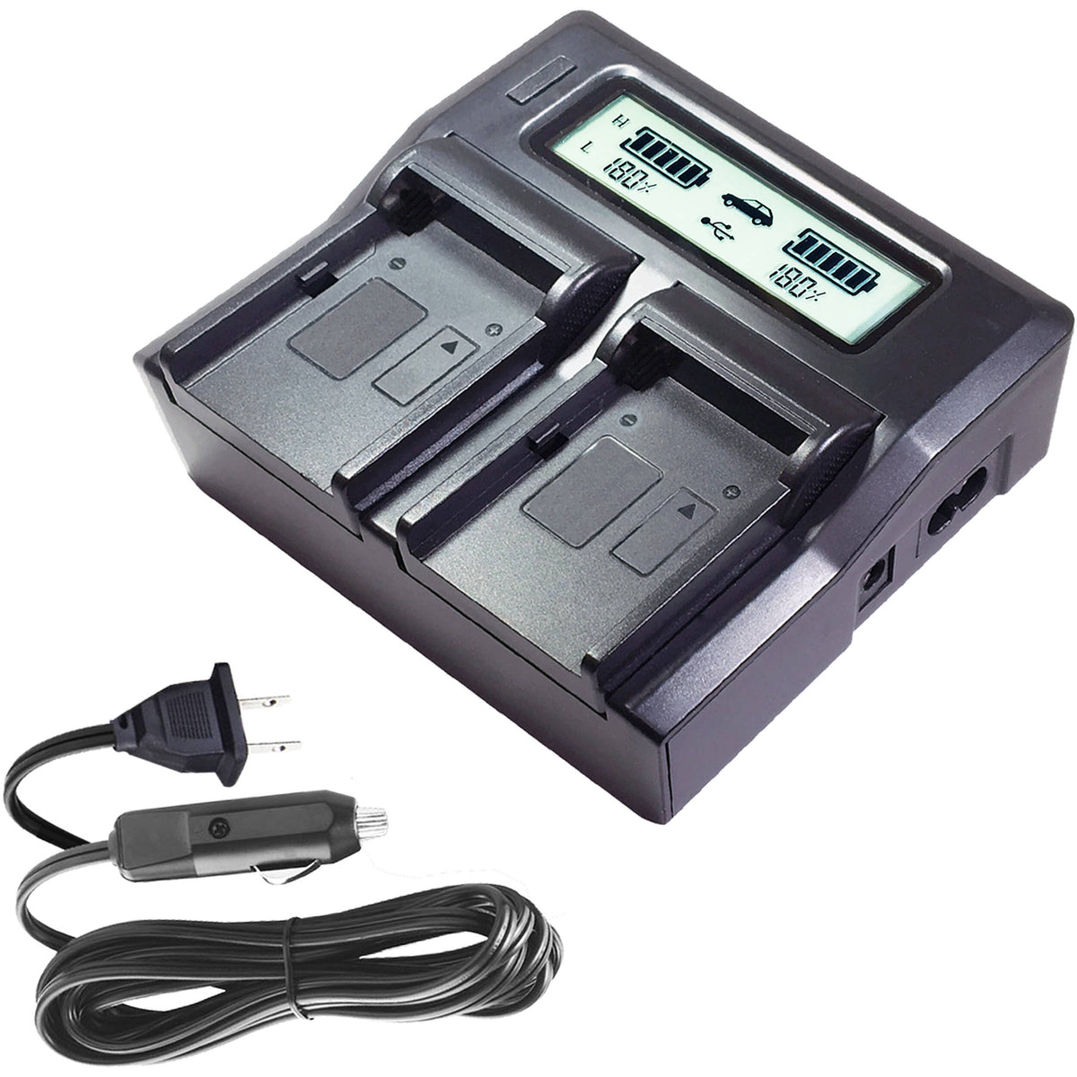 Cargador Vidpro Dual-Bay con LCD para Select Nikon Camera - vista frontal