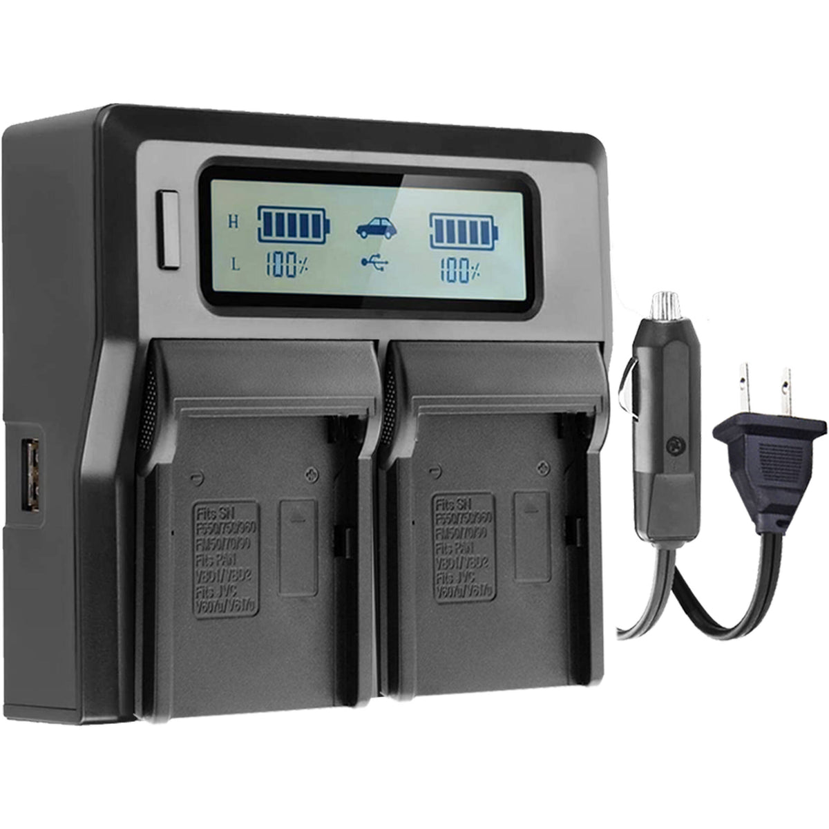Cargador Vidpro Dual-Bay LCD para Select Canon Camera - vista principal