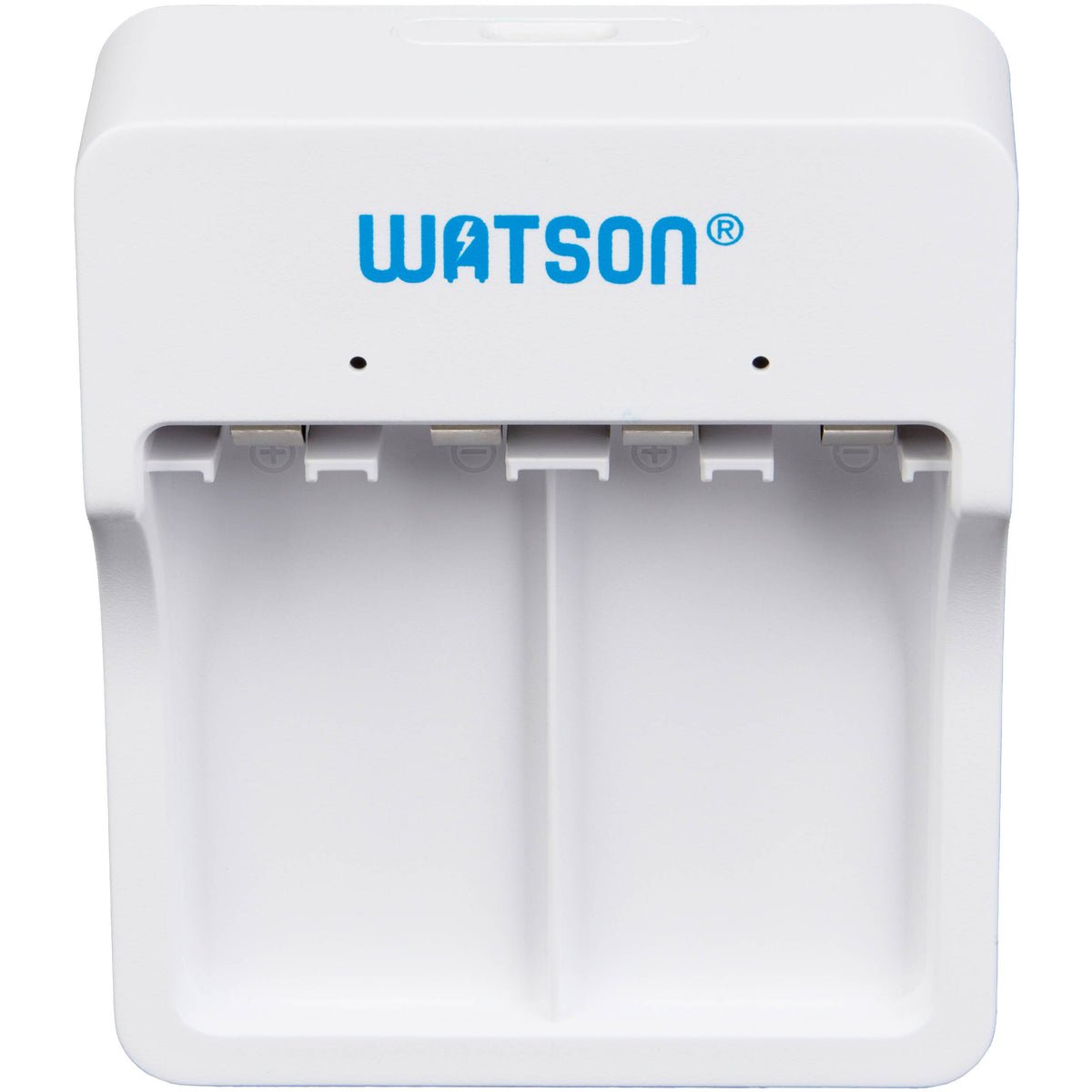 Cargador Watson 2 bahías USB-C para 9V recargables - vista trasera