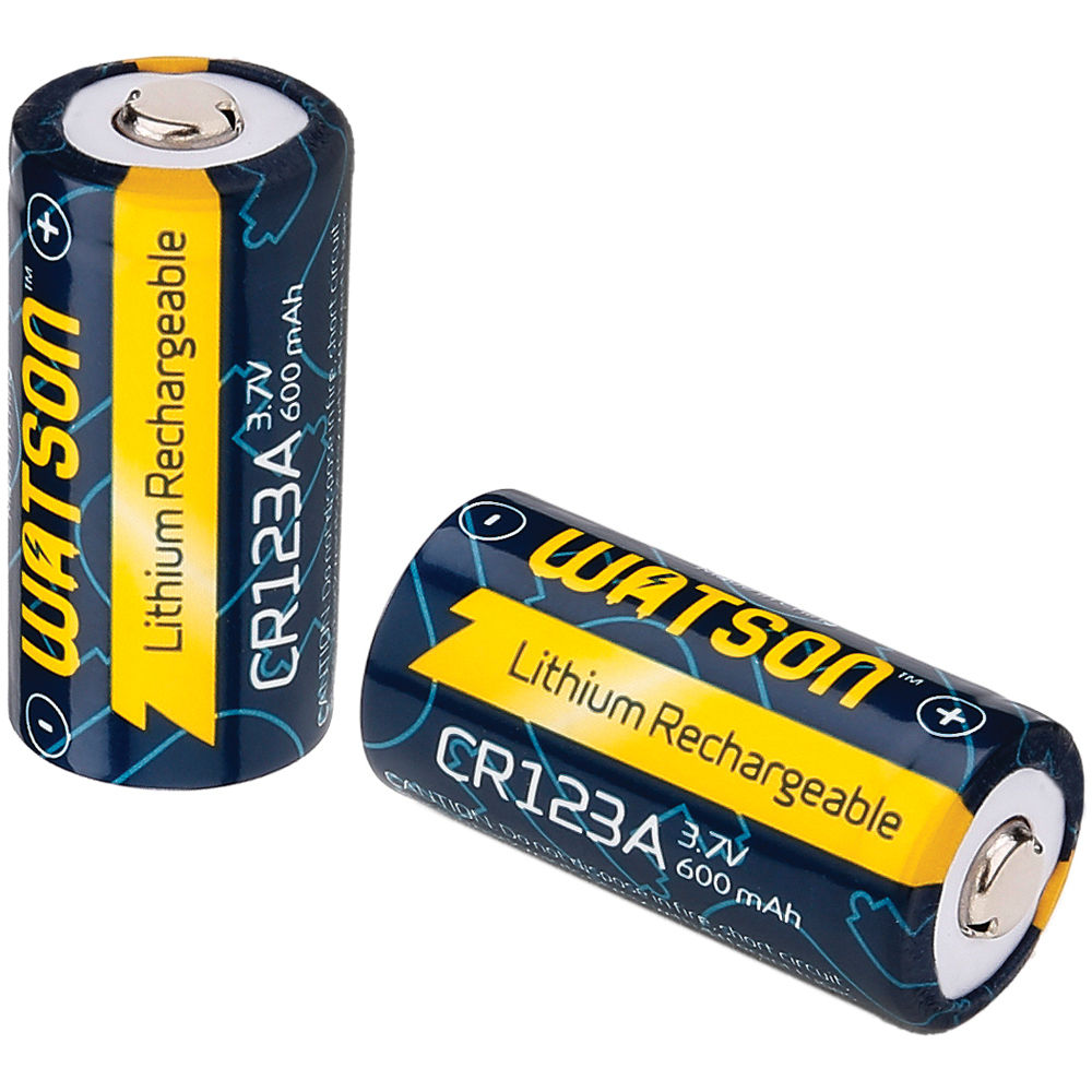 Cargador Watson Dual rápido para 3.7V CR123A y CR2 Lithium con 2 CR123A - vista lateral